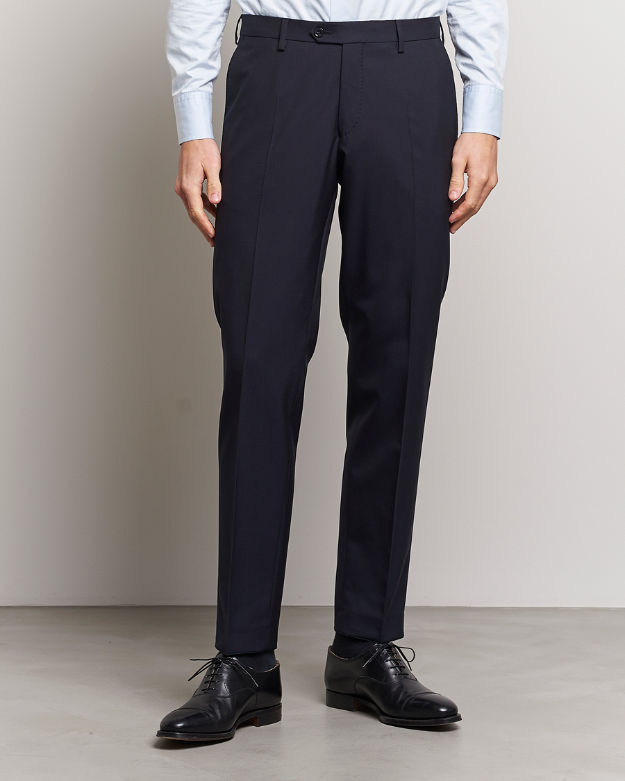 Men | Suits | Oscar Jacobson | Diego Wool Trousers Navy