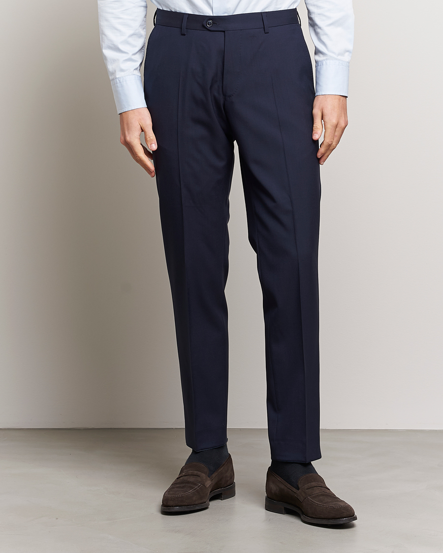 Men |  | Oscar Jacobson | Diego Wool Trousers Blue