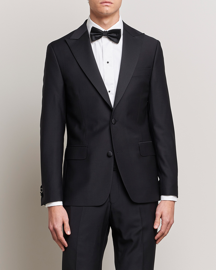 Men | Tuxedo Jackets | Oscar Jacobson | Elder Wool Tuxedo Blazer Black