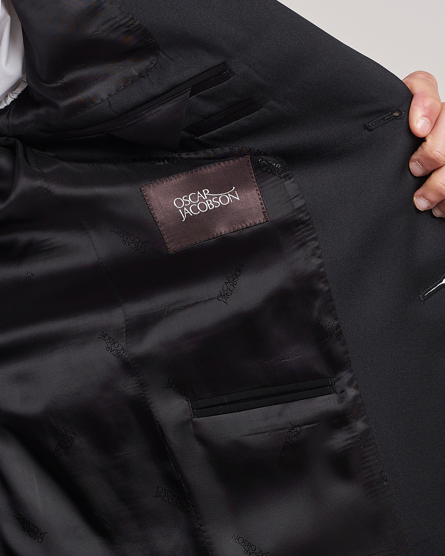 Men | Blazers | Oscar Jacobson | Elder Wool Tuxedo Blazer Black