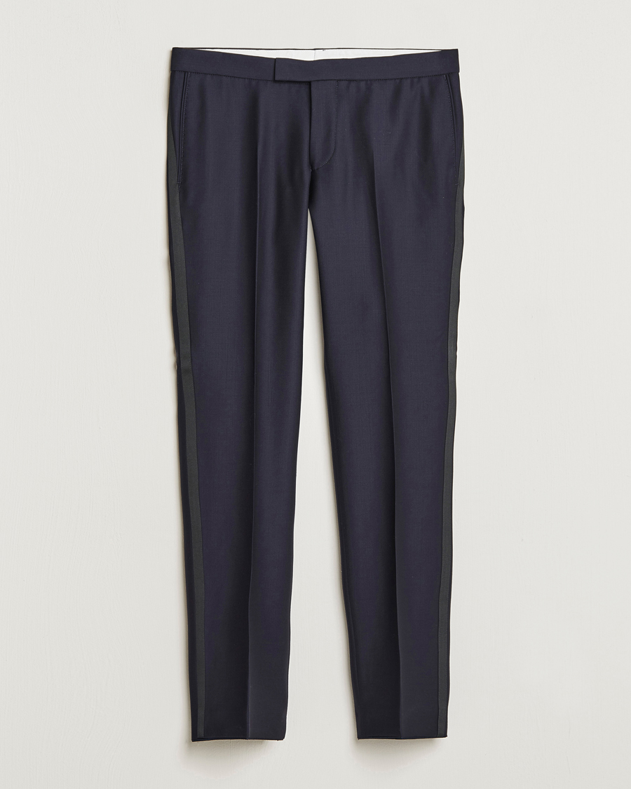Men | Trousers | Oscar Jacobson | Duke Wool Trousers Navy