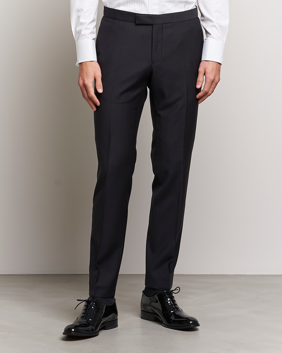 Men | Tuxedo Trousers | Oscar Jacobson | Duke Wool Trousers Black