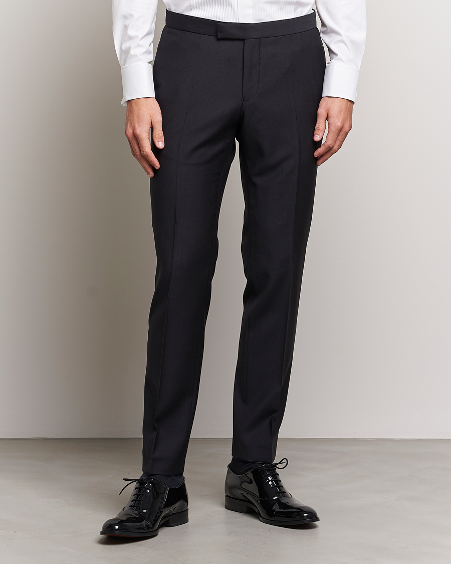 Men | Trousers | Oscar Jacobson | Duke Wool Trousers Black