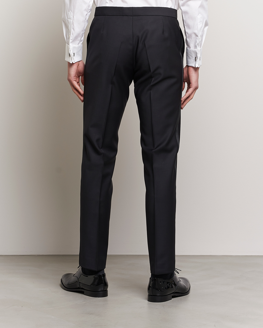 Men | Trousers | Oscar Jacobson | Devon Wool Tuxedo Trousers Black