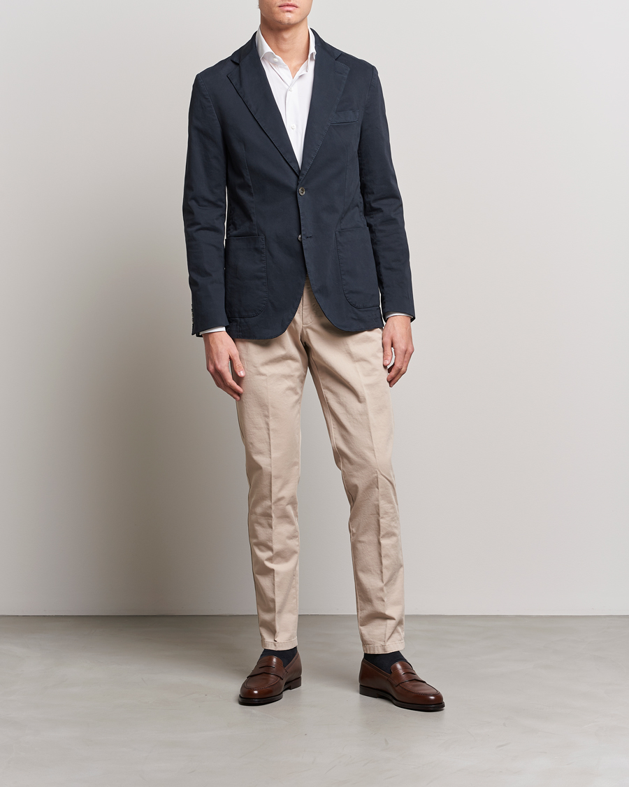 Men | Trousers | Oscar Jacobson | Danwick Cotton Trousers Beige