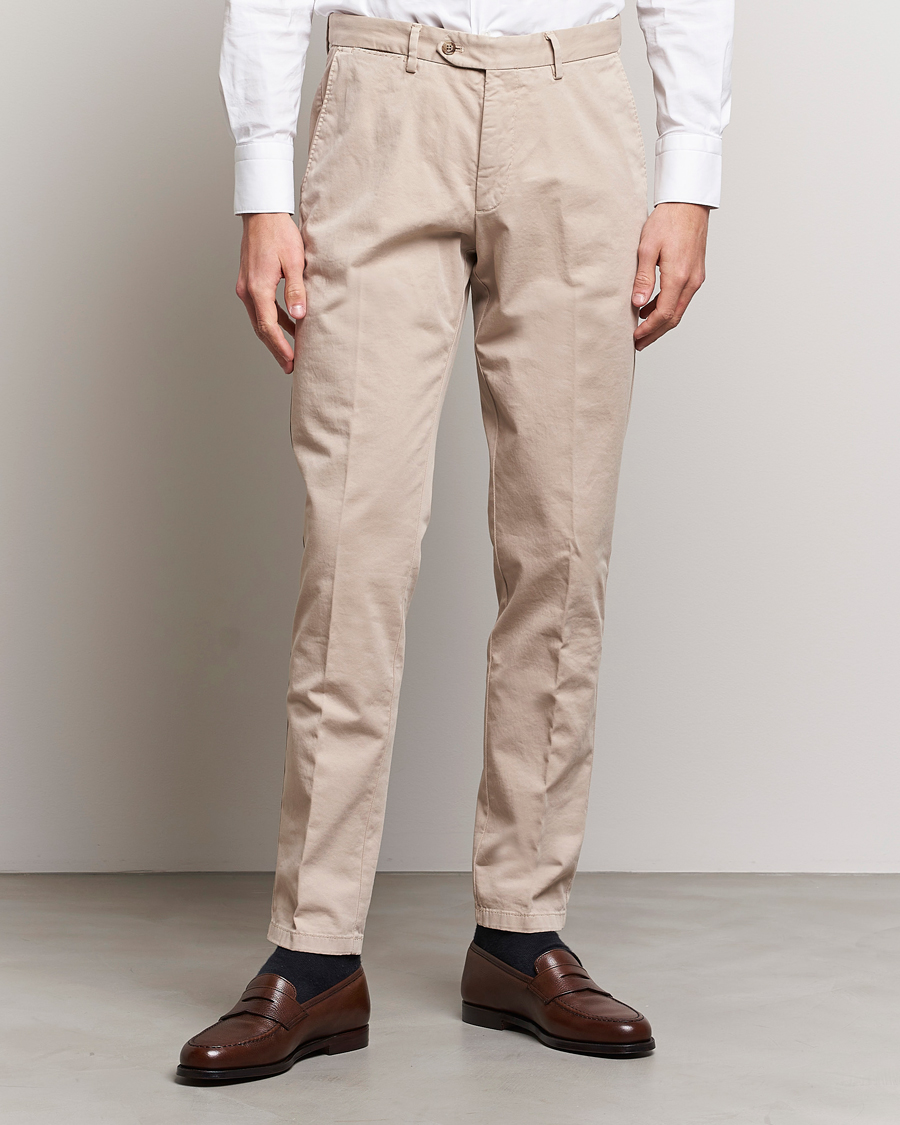 Men |  | Oscar Jacobson | Danwick Cotton Trousers Beige