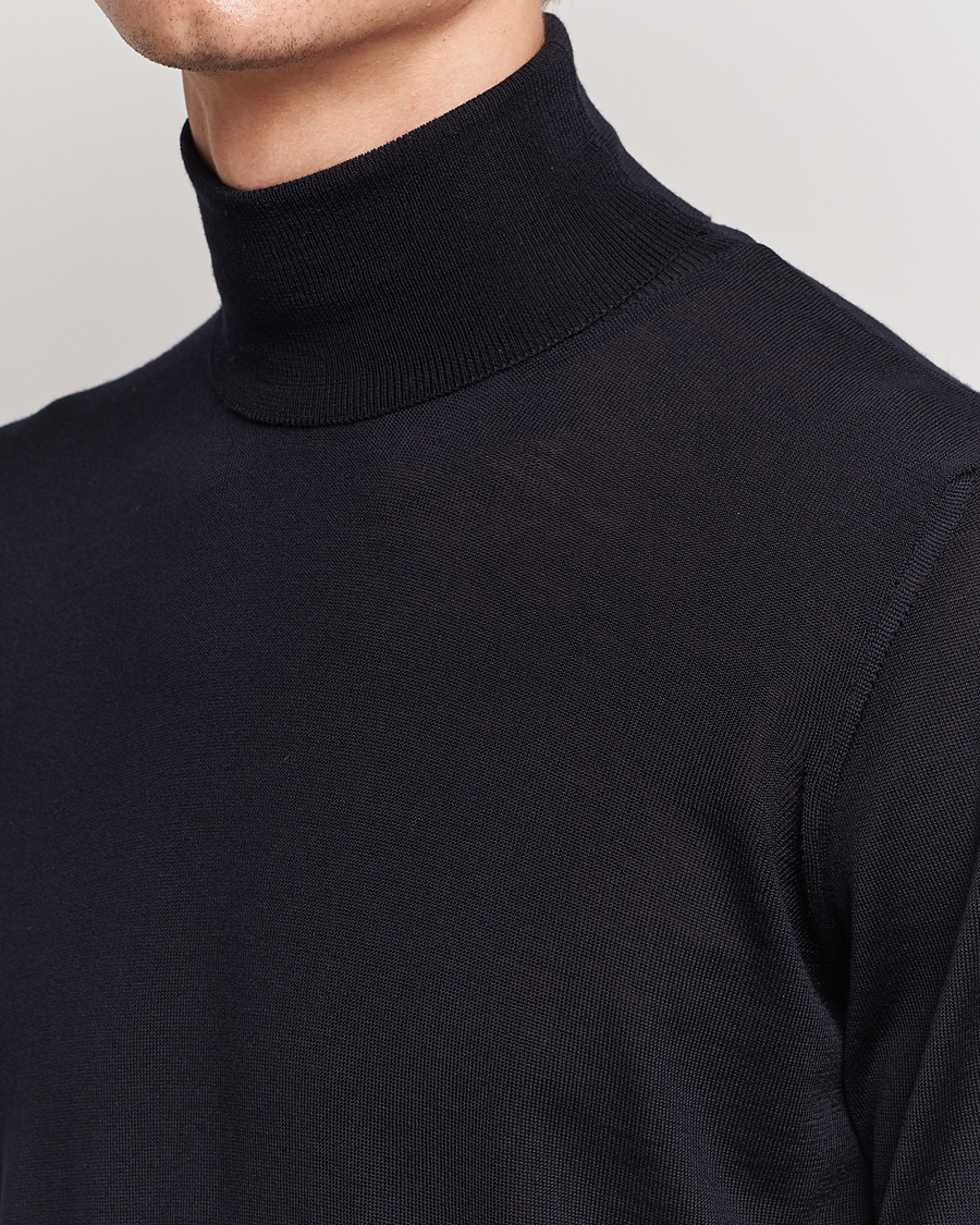 Men | Sweaters & Knitwear | Oscar Jacobson | Cole Merino Wool Rollneck Navy