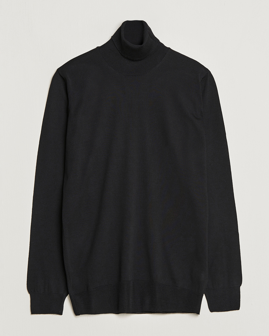 Men | Sweaters & Knitwear | Oscar Jacobson | Cole Merino Wool Rollneck Black