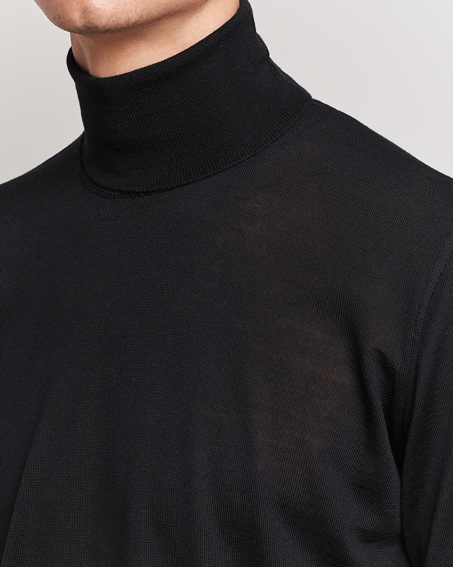 Men | Sweaters & Knitwear | Oscar Jacobson | Cole Merino Wool Rollneck Black