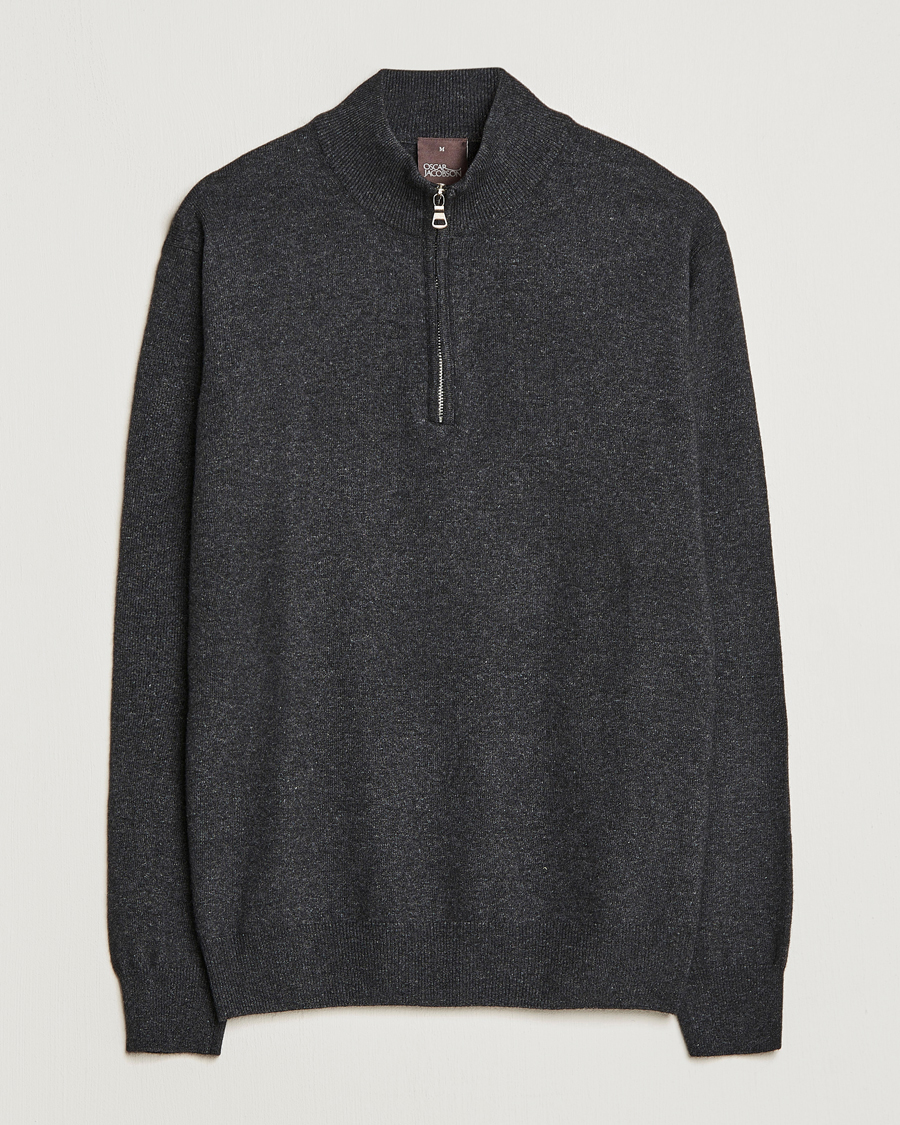Men | Sweaters & Knitwear | Oscar Jacobson | Patton Wool Half-Zip Grey