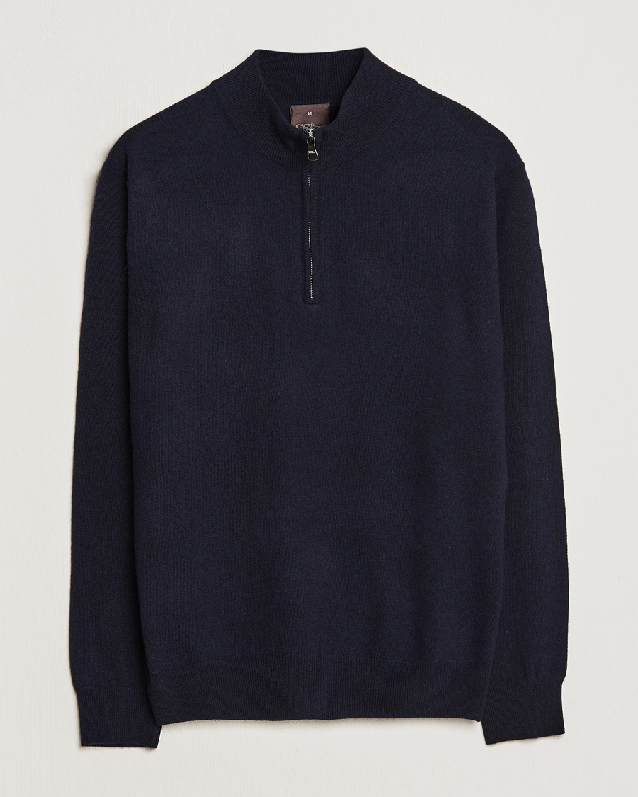 Men | Sweaters & Knitwear | Oscar Jacobson | Patton Wool Half-Zip Navy