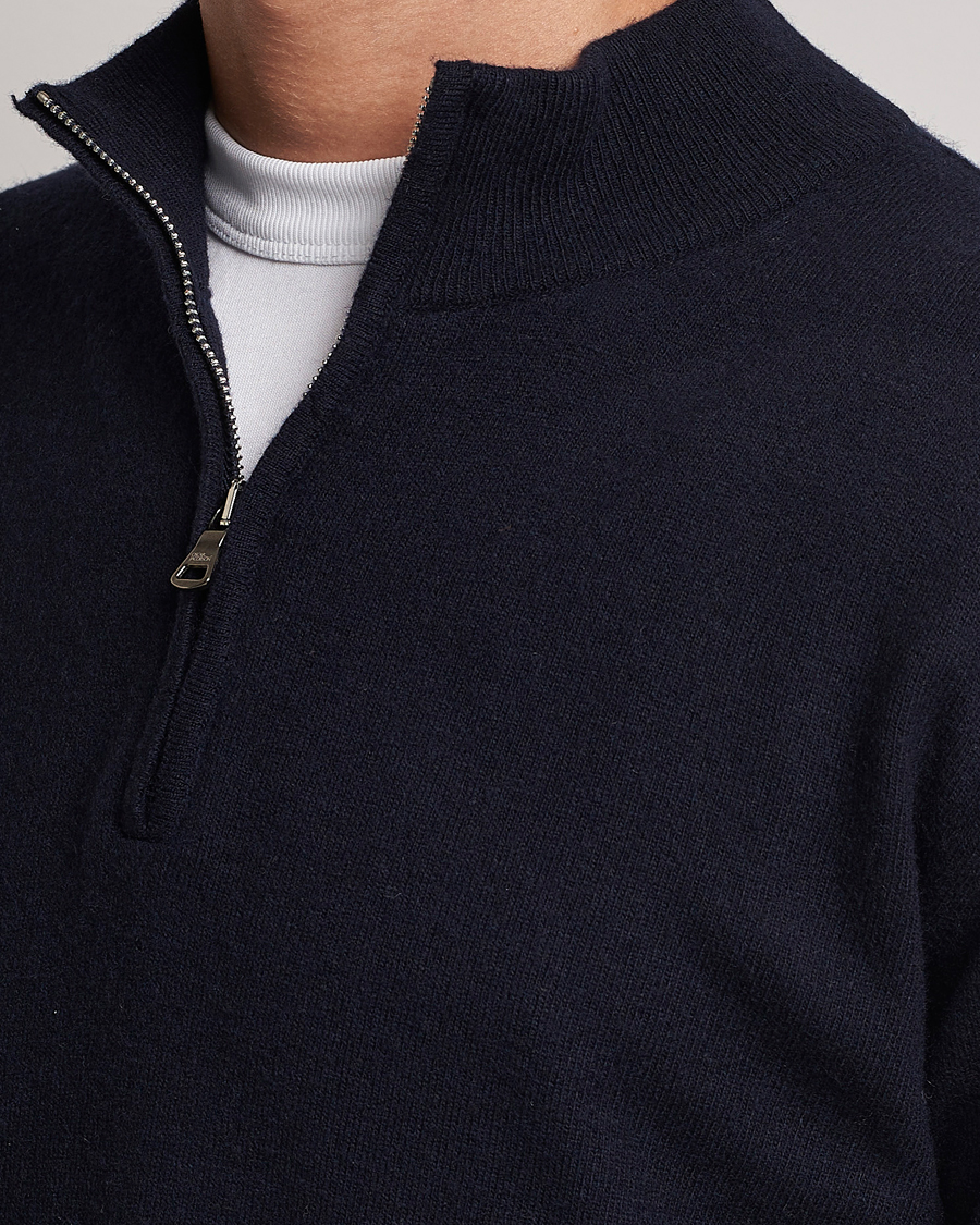 Men | Sweaters & Knitwear | Oscar Jacobson | Patton Wool Half-Zip Navy