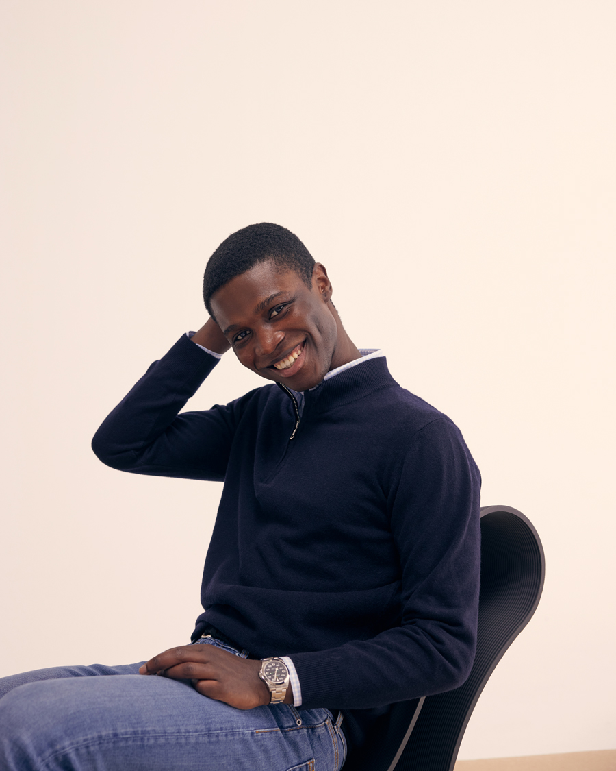 Men | Sweaters & Knitwear | Oscar Jacobson | Patton Wool Half-Zip Navy