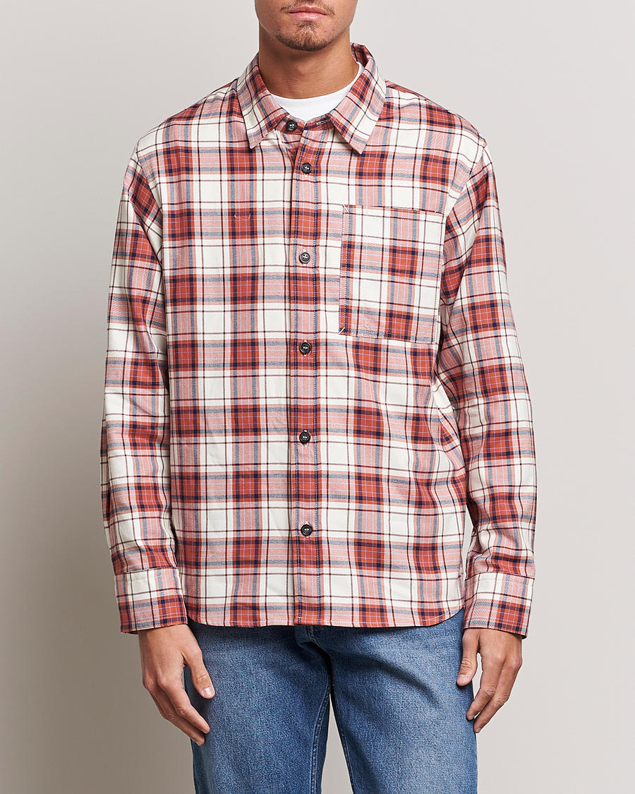 Men | Sale clothing | A.P.C. | Graham Checked Overshirt Ecru/Red