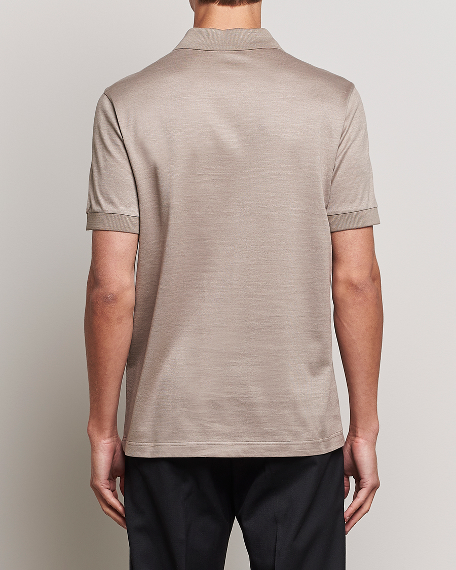 Men | Polo Shirts | Brioni | Cotton/Silk Short Sleeve Polo Beige