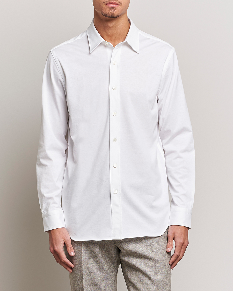 Men | Quiet Luxury | Brioni | Soft Cotton Jersey Shirt White