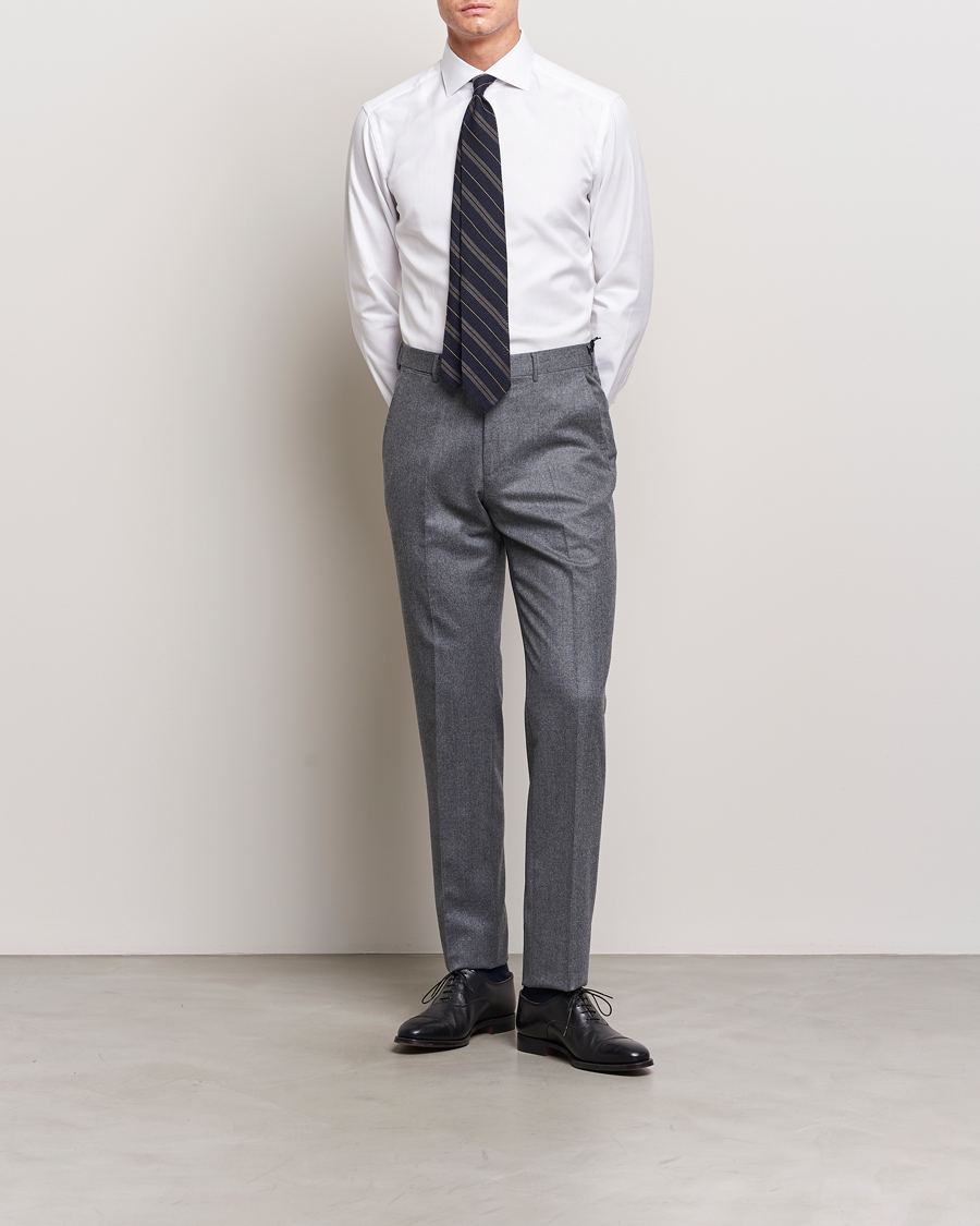 Men | Shirts | Brioni | Slim Fit Royal Oxford Dress Shirt White