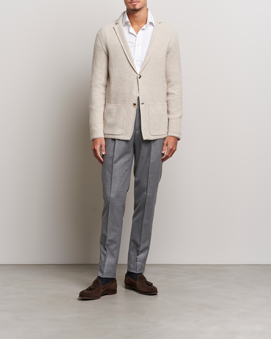 Men | Trousers | Brioni | Melbourne Drawstring Flannel Trousers Grey Melange