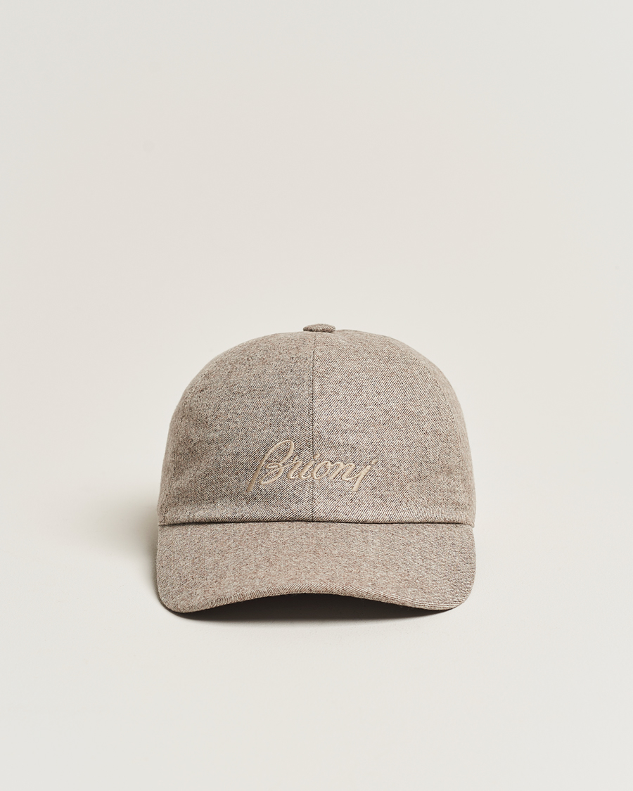 Men | Brioni Soft Flannel Baseball Cap Beige Melange | Brioni | Soft Flannel Baseball Cap Beige Melange