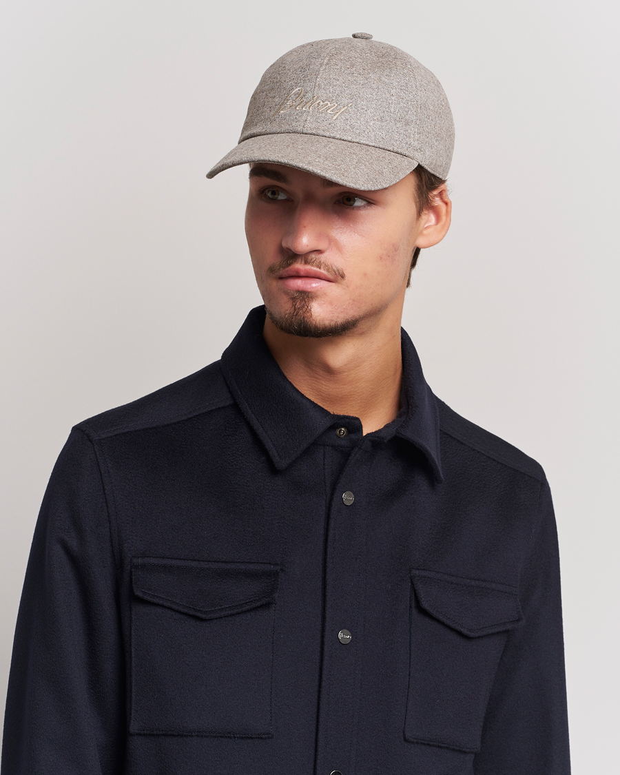 Men | Brioni Soft Flannel Baseball Cap Beige Melange | Brioni | Soft Flannel Baseball Cap Beige Melange