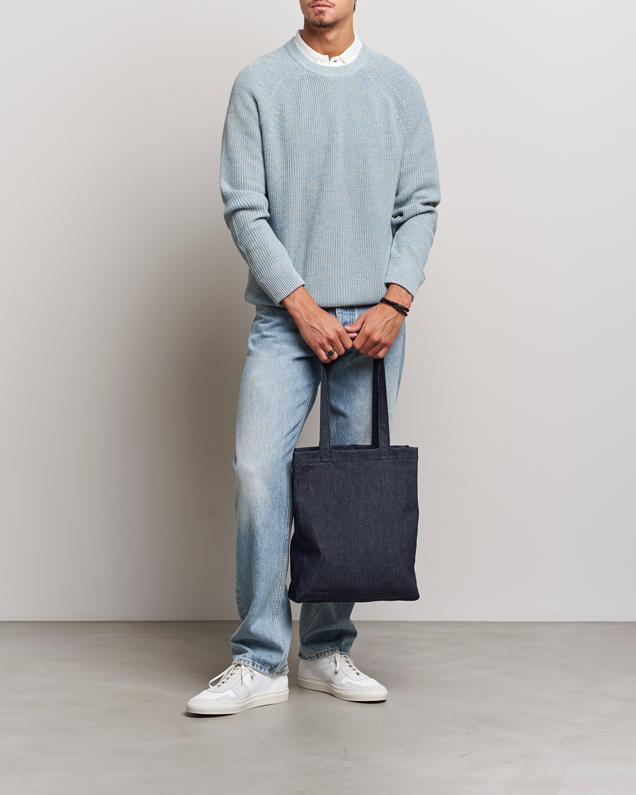 Men | Sweaters & Knitwear | NN07 | Jacobo Organic Cotton Knitted Sweater Ashley Blue Mel
