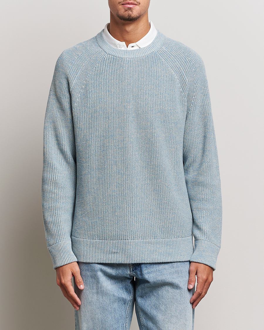 Men |  | NN07 | Jacobo Organic Cotton Knitted Sweater Ashley Blue Mel