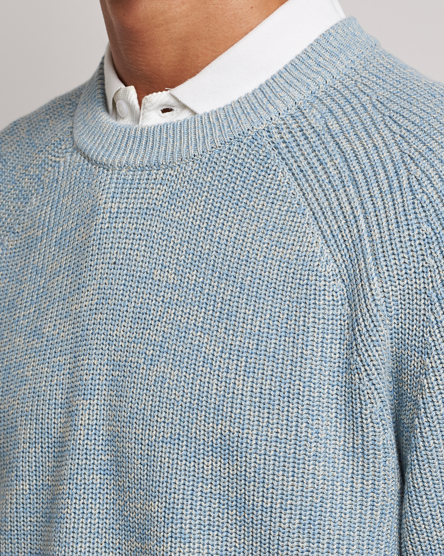 Men | Sweaters & Knitwear | NN07 | Jacobo Organic Cotton Knitted Sweater Ashley Blue Mel