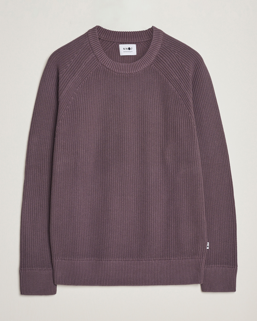 Men | Sweaters & Knitwear | NN07 | Jacobo Organic Cotton Knitted Sweater Purple Brown