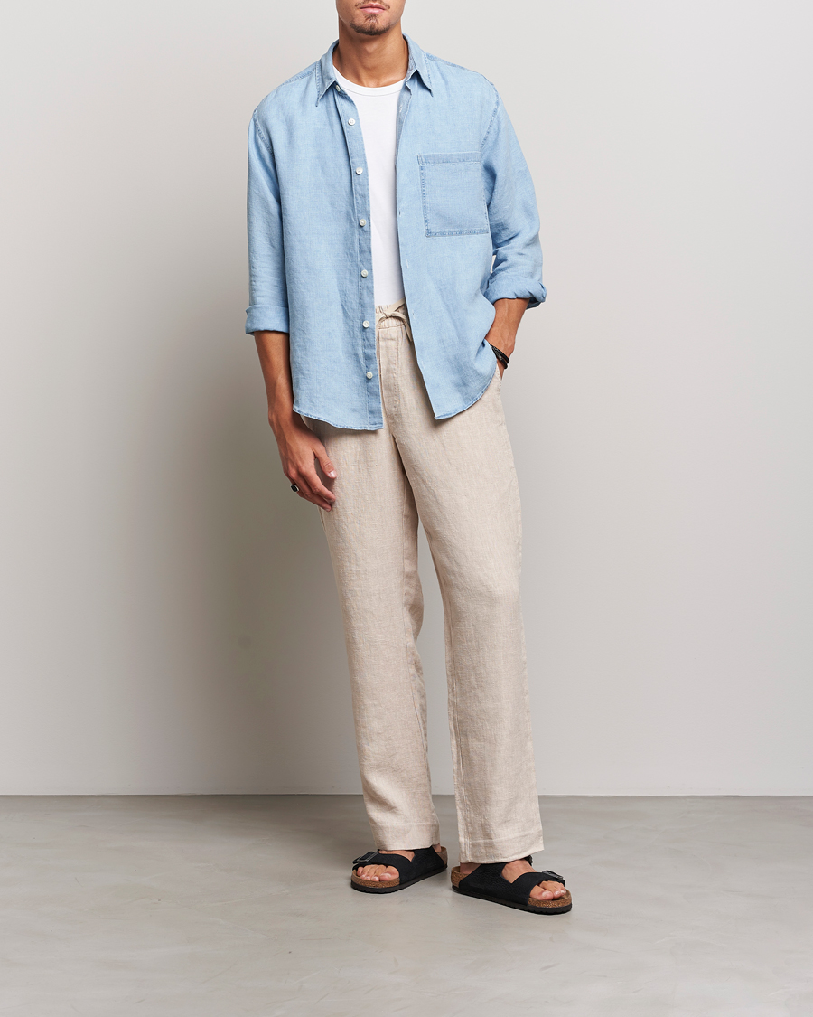 Men | Shirts | NN07 | Quinn Linen Shirt Light Indigo