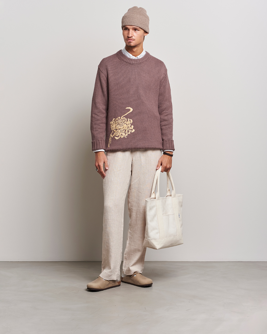 Men | Sweaters & Knitwear | NN07 | Jasper Knitted Cotton Sweatshirt Purple Brown