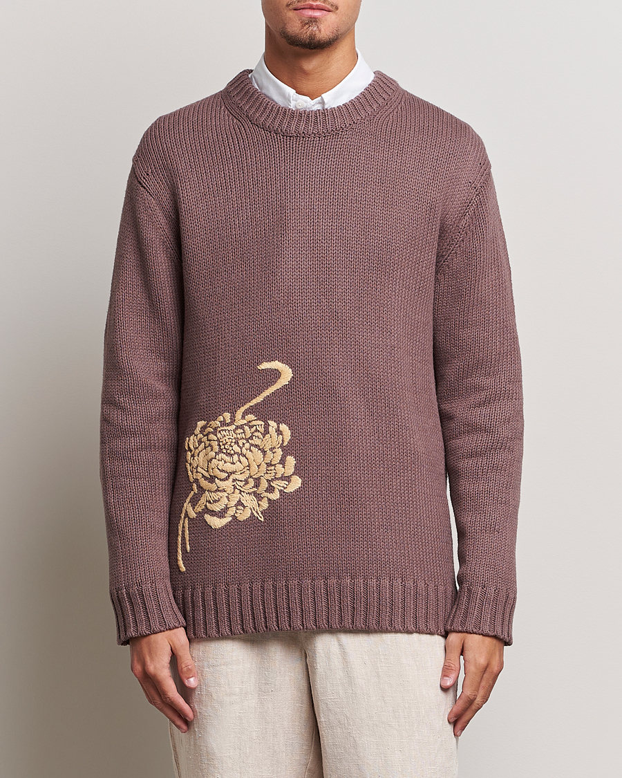 Men |  | NN07 | Jasper Knitted Cotton Sweatshirt Purple Brown