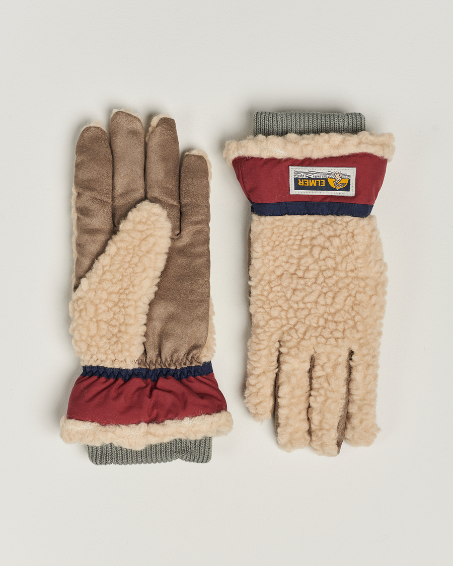 Men | Elmer by Swany Sota Wool Teddy Gloves Beige/Wine | Elmer by Swany | Sota Wool Teddy Gloves Beige/Wine