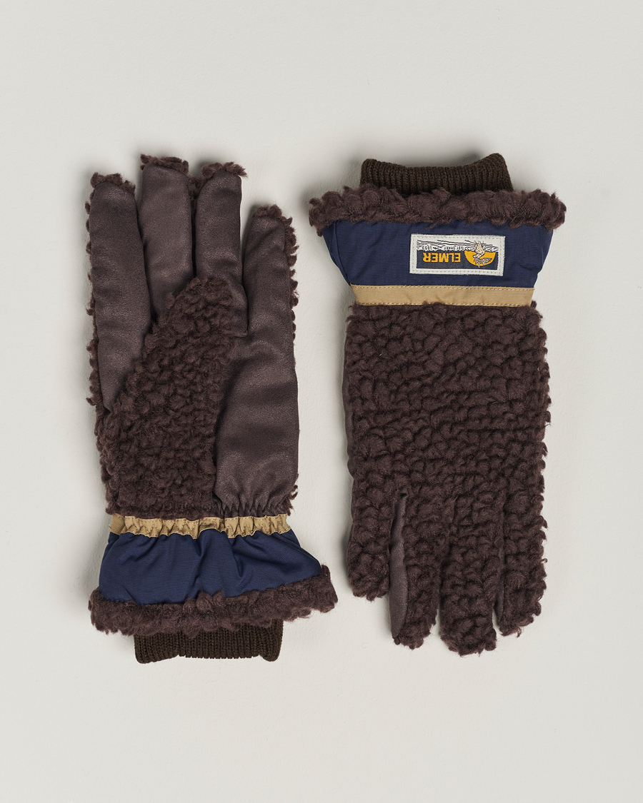 Men | Gloves | Elmer by Swany | Sota Wool Teddy Gloves Brown