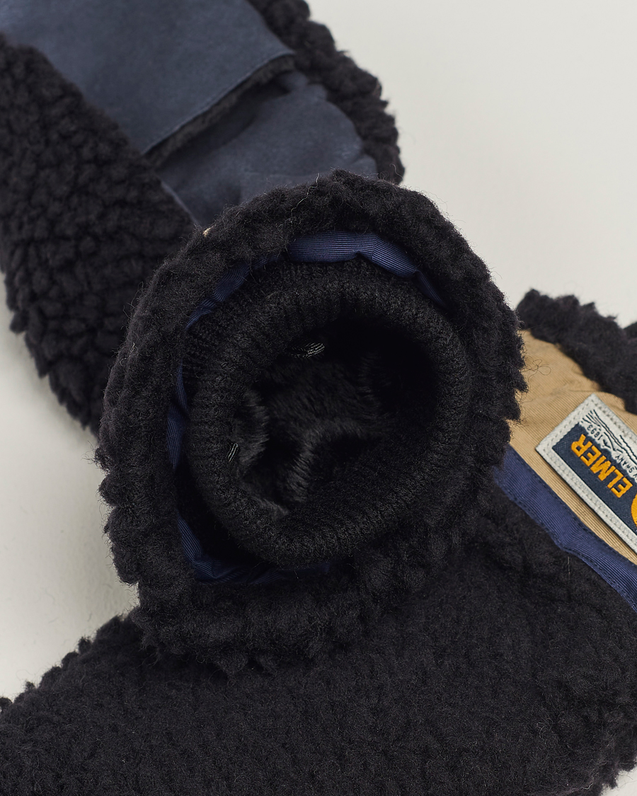Men | Elmer by Swany Miyo Wool Teddy Mittens Black | Elmer by Swany | Miyo Wool Teddy Mittens Black