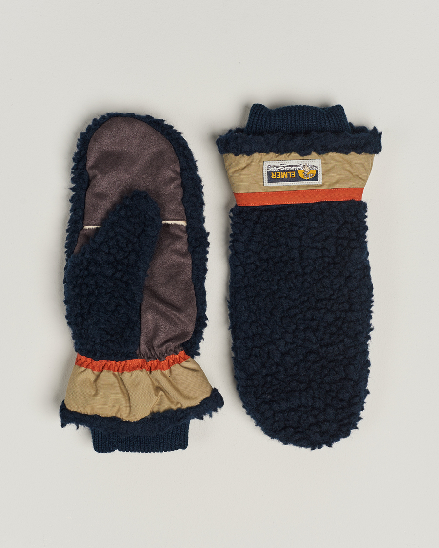 Men | Elmer by Swany Miyo Wool Teddy Mittens Navy | Elmer by Swany | Miyo Wool Teddy Mittens Navy