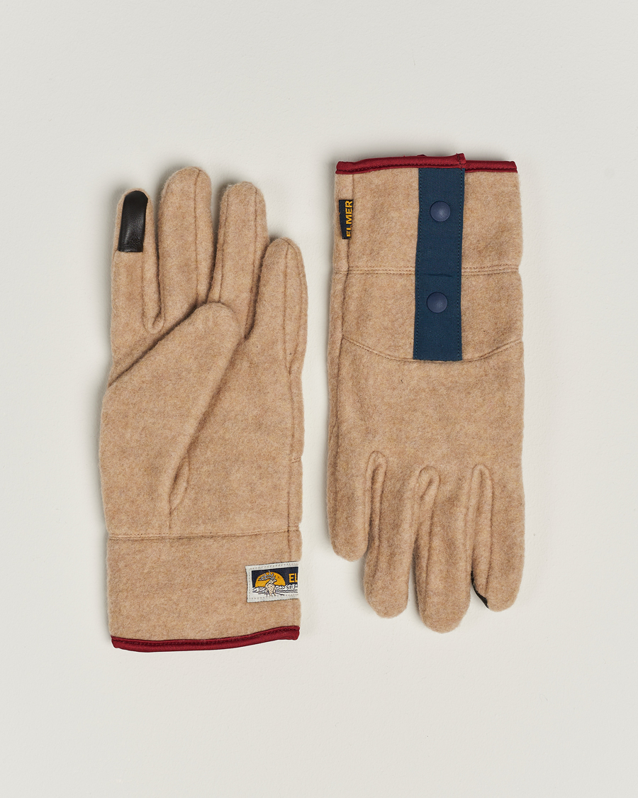 Men | Elmer by Swany | Elmer by Swany | Recycled Wool Fleece Gloves Camel