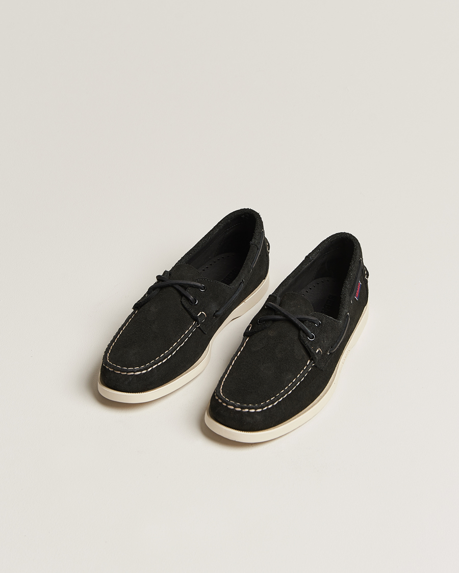 Men | Shoes | Sebago | Docksides Suede Boat Shoe Black