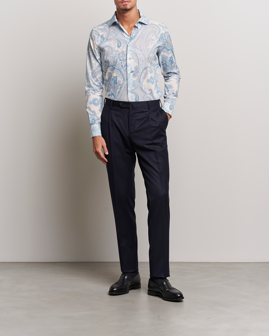Men | Shirts | Etro | Slim Fit Paisley Shirt Azzurro