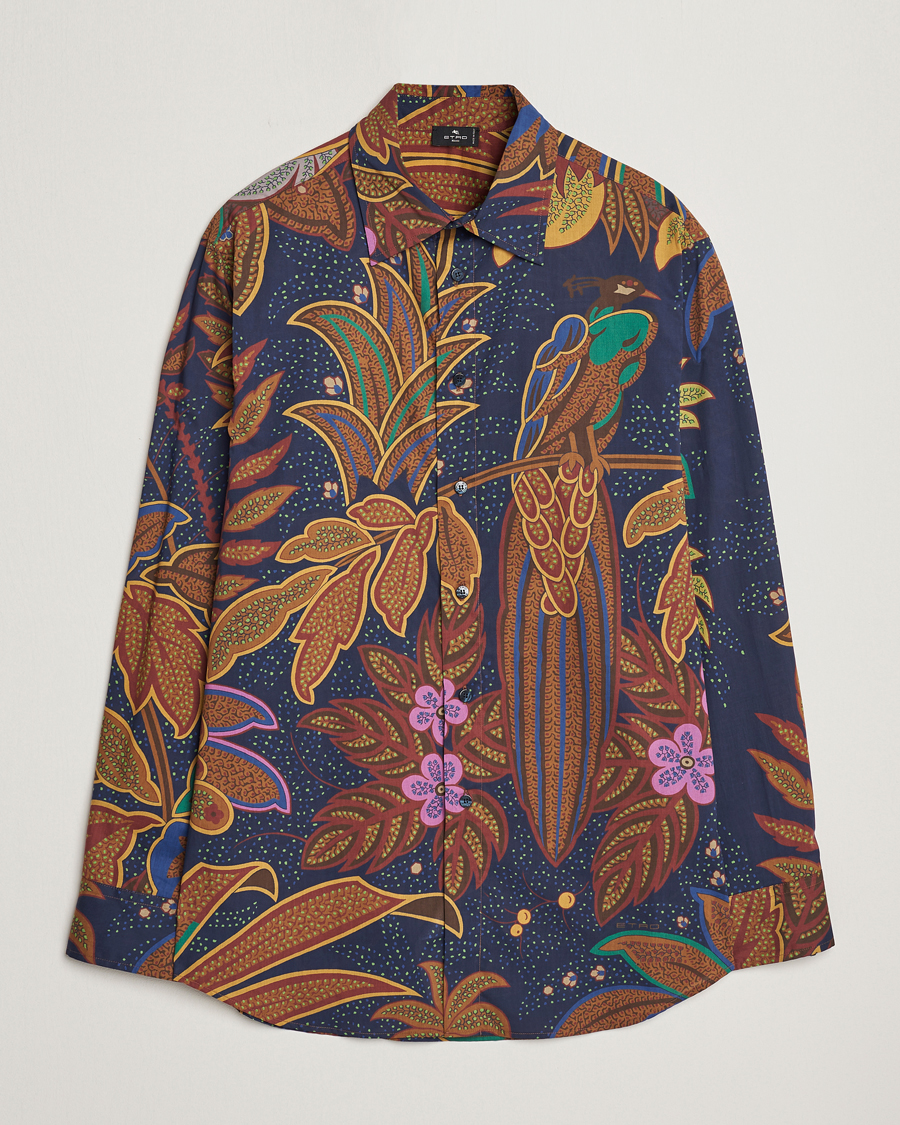 Etro Oversize Jungle Printed Shirt Navy at CareOfCarl.com