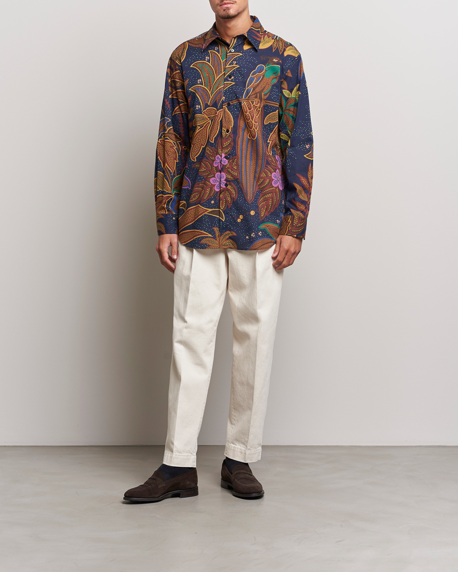 Men | Shirts | Etro | Oversize Jungle Printed Shirt  Navy