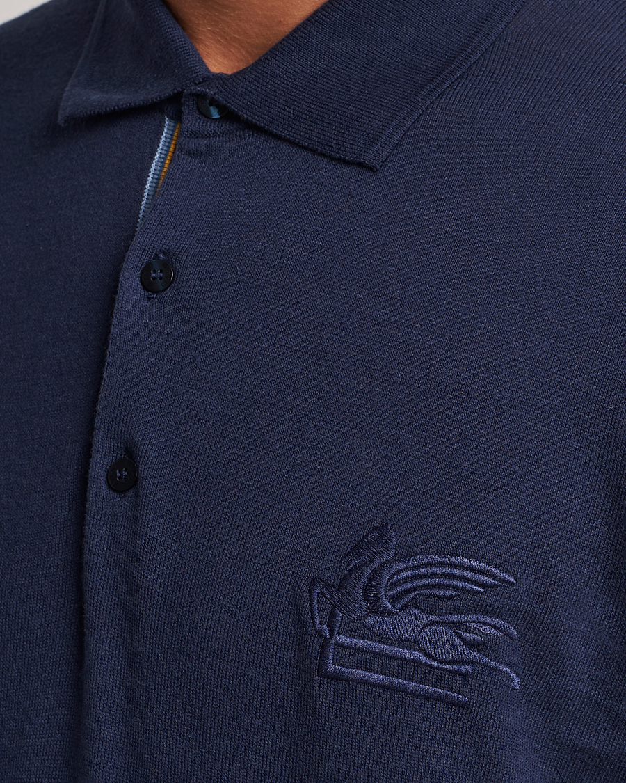Men | Polo Shirts | Etro | Cotton/Cashmere Polo Navy