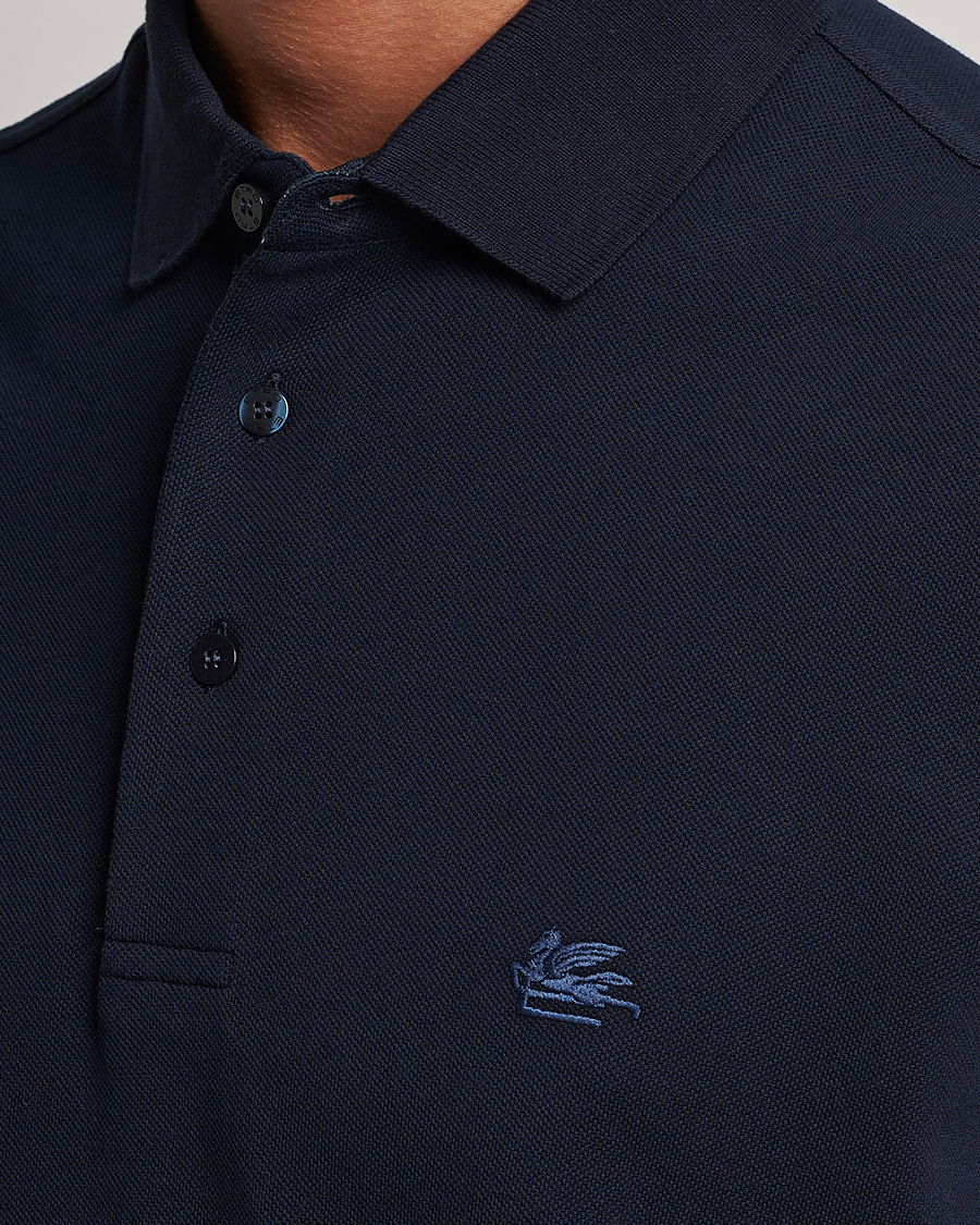 Men | Polo Shirts | Etro | Short Sleeve Contrast Polo Navy