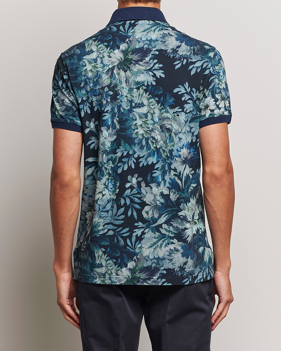 Men | Polo Shirts | Etro | Short Sleeve Printed Polo Dark Blue
