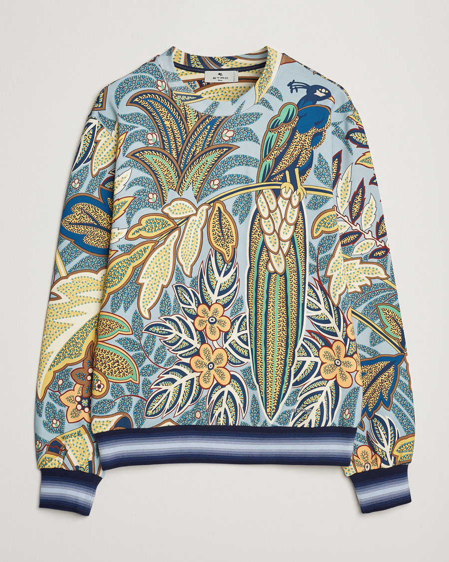 Men | Sweaters & Knitwear | Etro | Jungle Printed Sweatshirt Azzurro