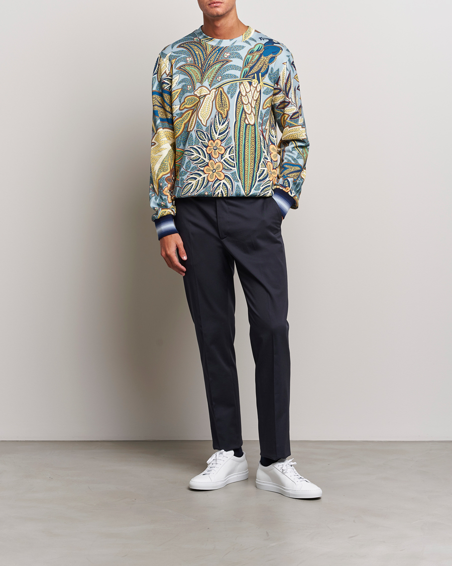 Men | Sweaters & Knitwear | Etro | Jungle Printed Sweatshirt Azzurro