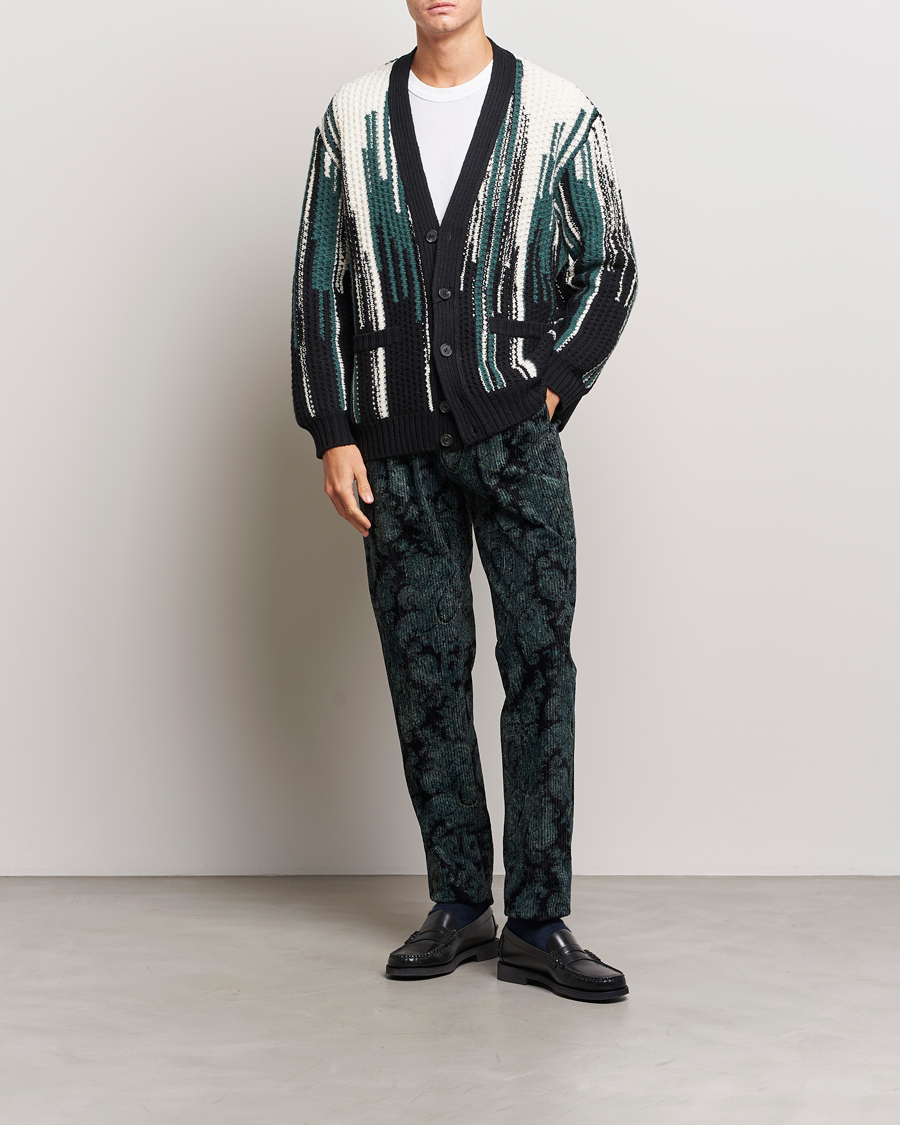 Men | Trousers | Etro | Tailored Paisley Corduroy Trousers Dark Blue