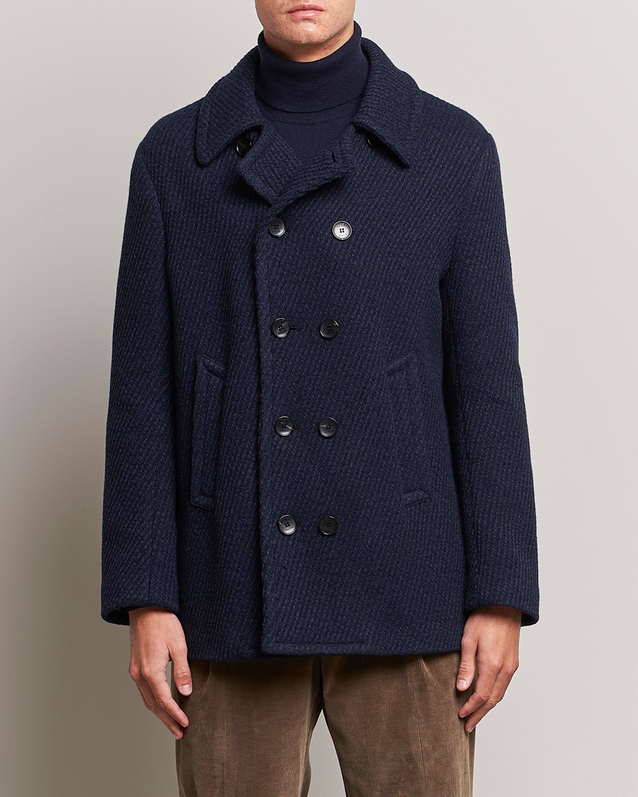 Men | Contemporary jackets | Etro | Wool Peacoat Navy