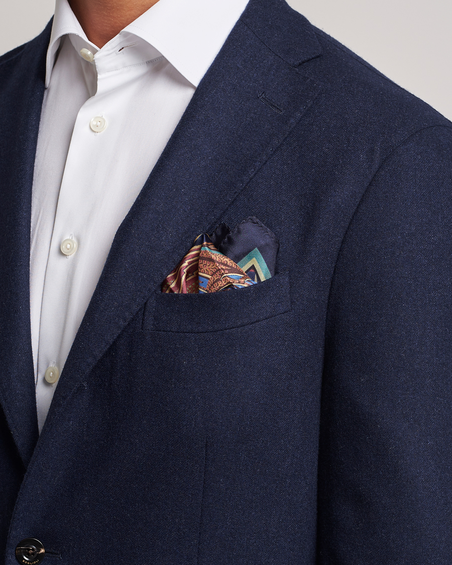 Men | Etro Bangalore Printed Pocket Square Navy | Etro | Bangalore Printed Pocket Square Navy