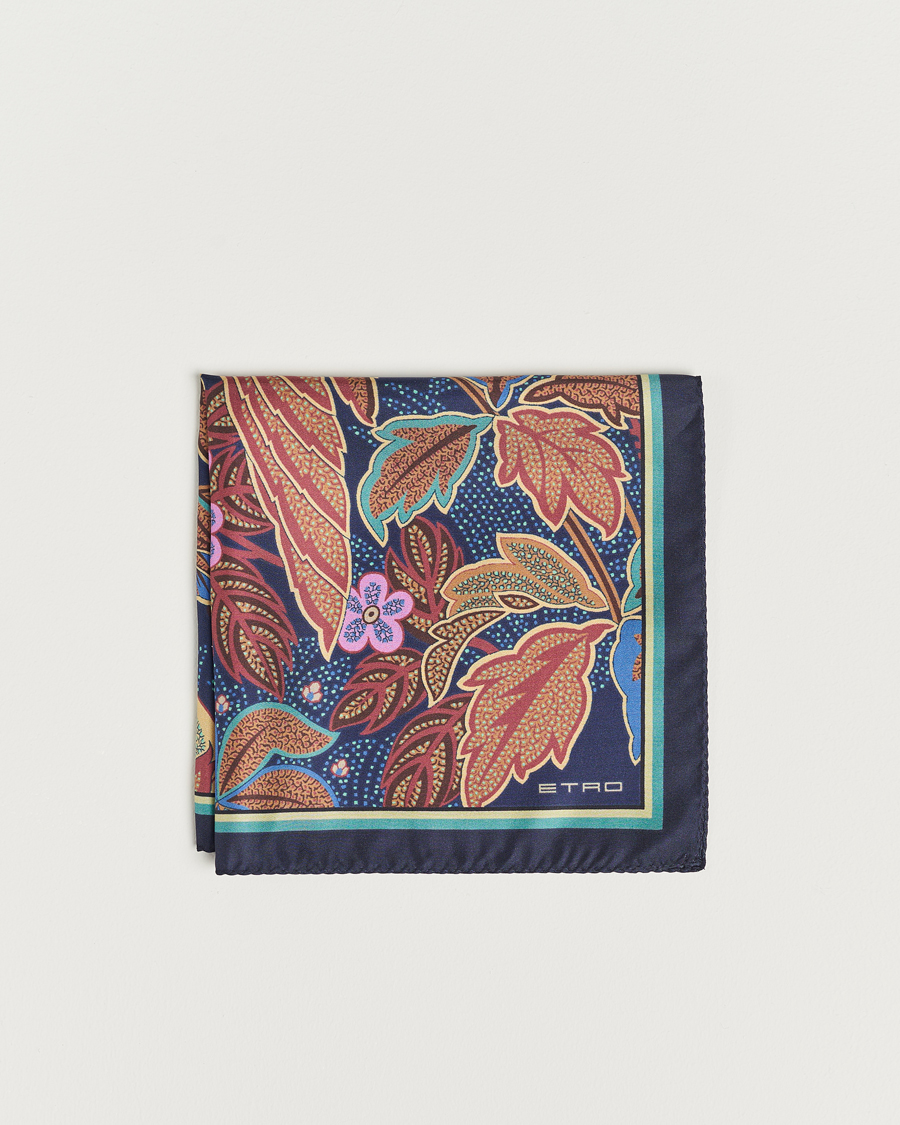 Men | Etro Bangalore Printed Pocket Square Navy | Etro | Bangalore Printed Pocket Square Navy