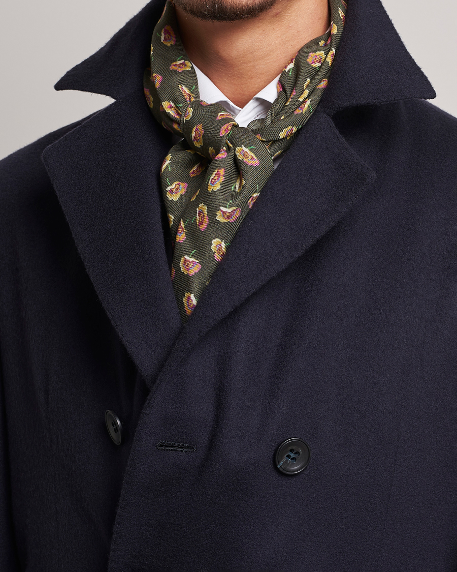 Men | Etro Printed Wool/Silk Scarf Green | Etro | Printed Wool/Silk Scarf Green
